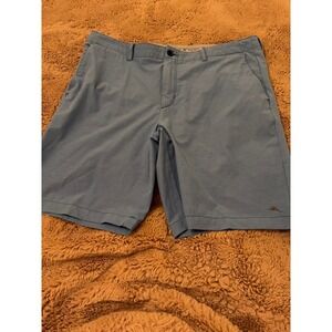 Tommy Bahama Boracay Chino Shorts Mens 40 Blue Cotton Blend Stretch Flat Front